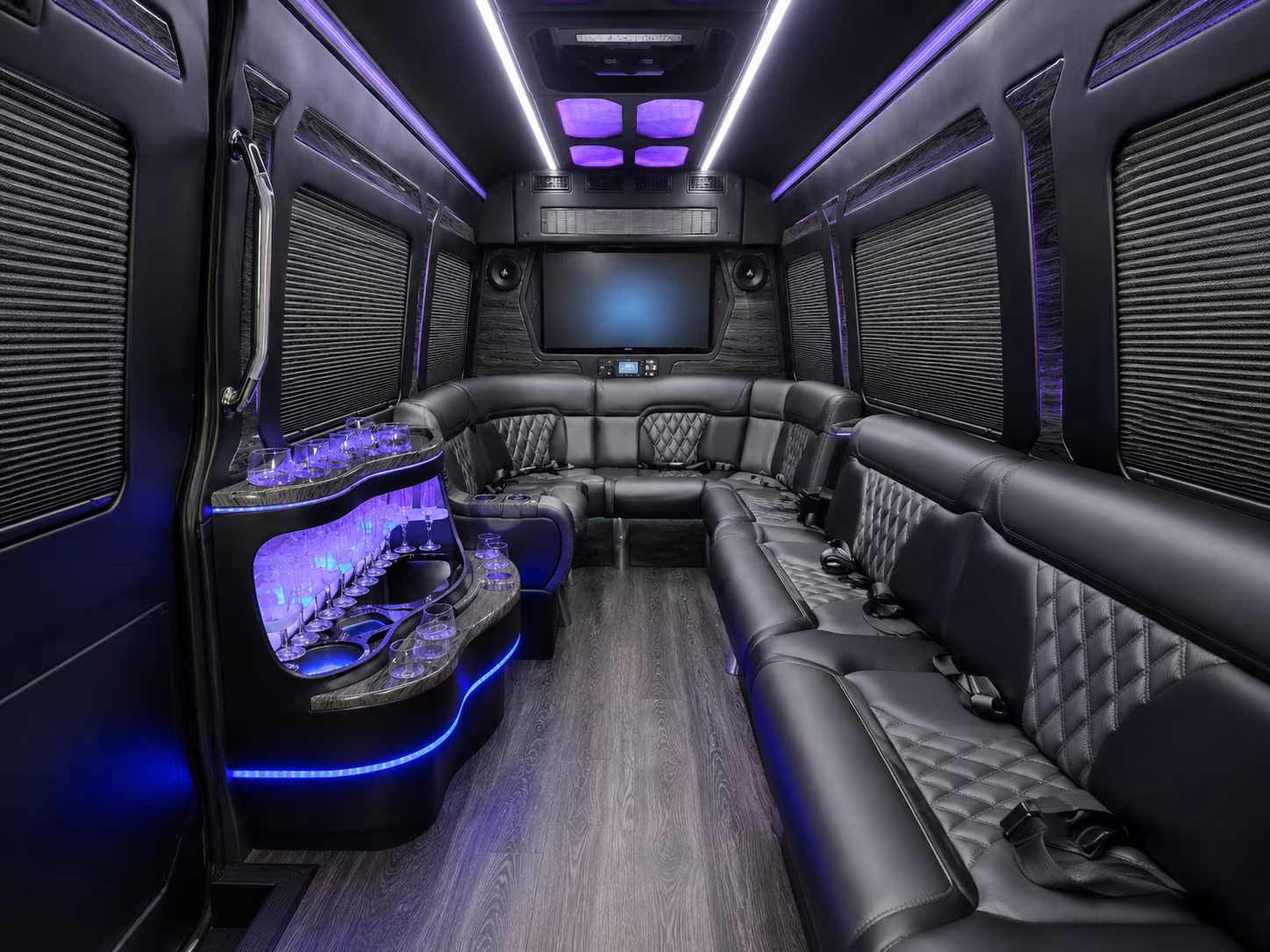 chico 50 passenger party bus interior