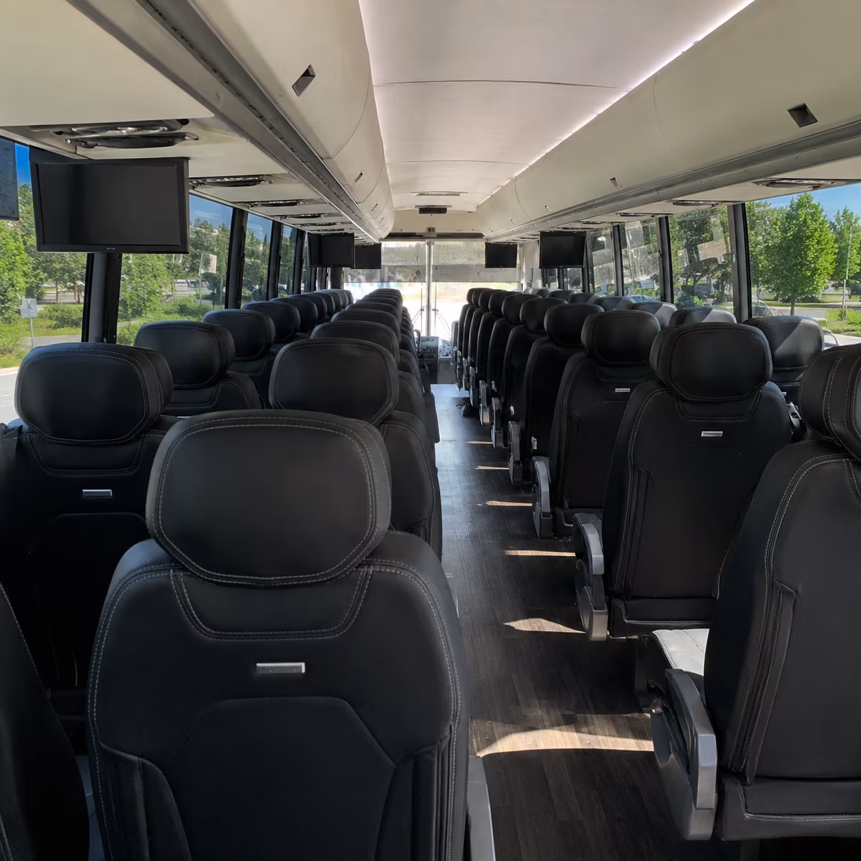 chico charter bus rental inside