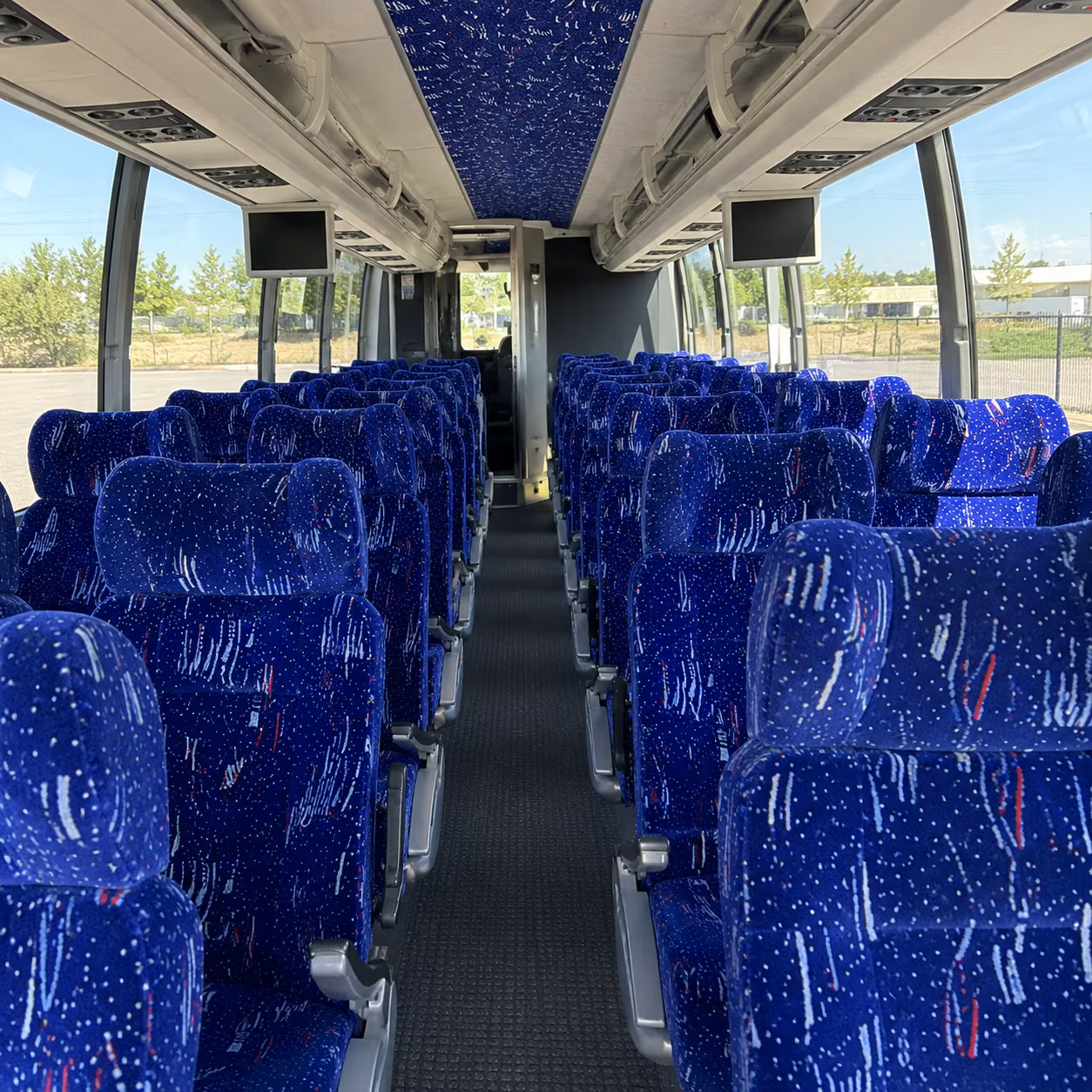 chico charter bus rental interior